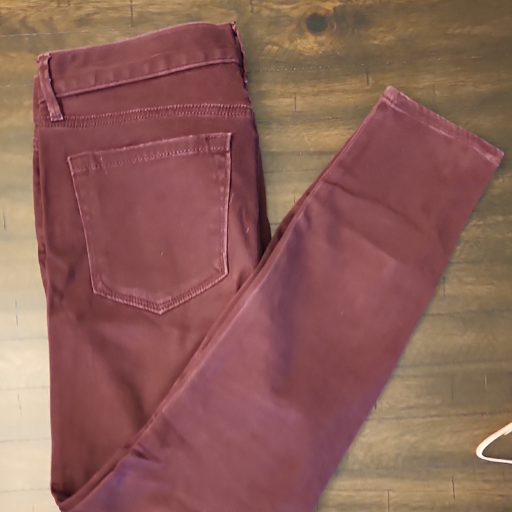 LOFT Outle Women's Skinny Jeans "Buttery Soft" in Deep Burgundy, Size 8P